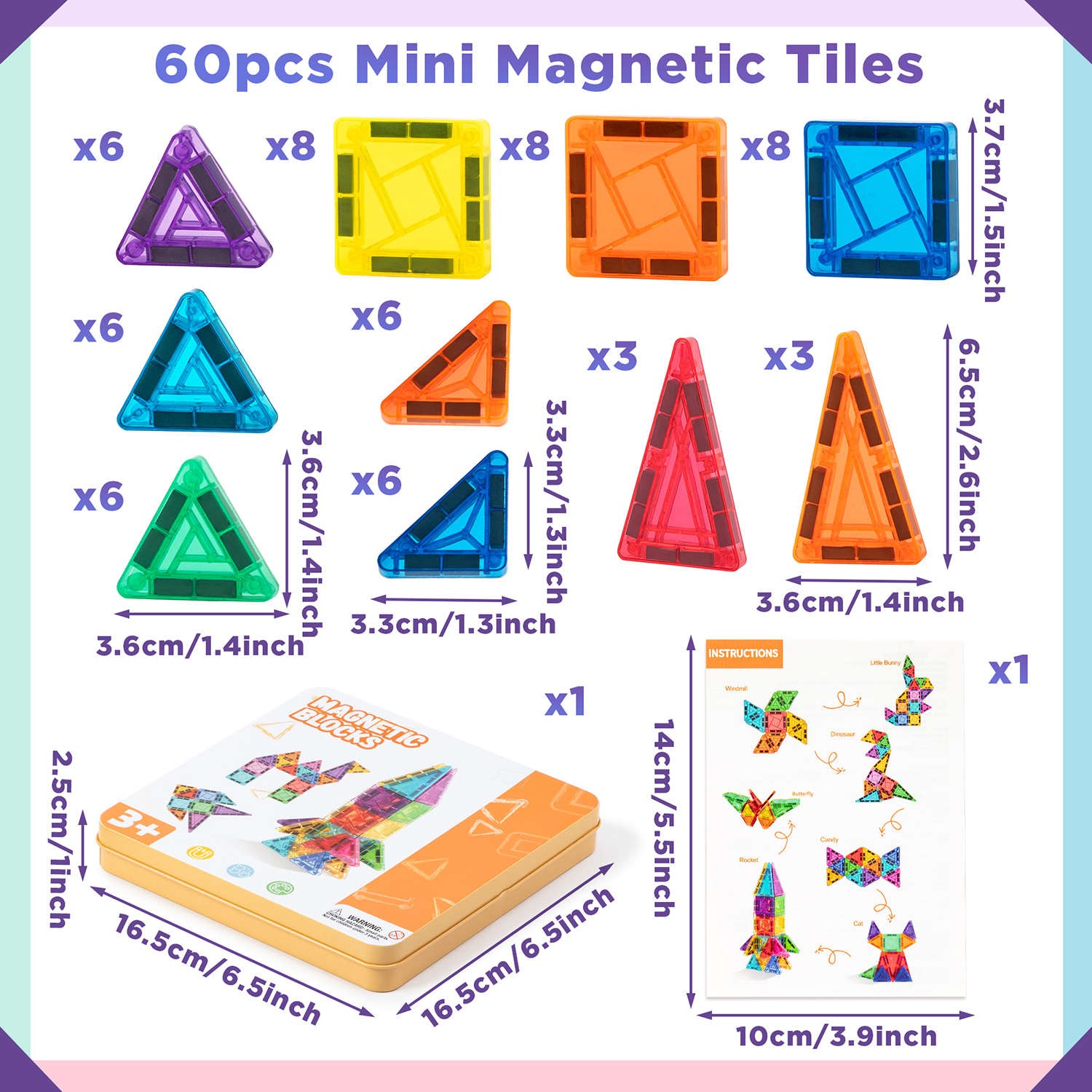 42P/60P Mini Magnetic Tiles Bu - Building Block Mini recensie en prijs